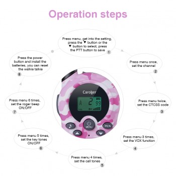 2pcs Pink Camouflage Mobile Radio 22 Channel Kids Walkie Talkies FRS/GMRS 462/467MHZ Two Way Radio Handheld Interphone