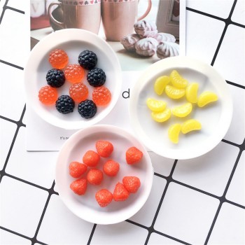 20pc Simulation Mini Resin Strawberry Slime Accessories Lizun DIY Decor Dolls Children Polymer Clay Charms For Slime Supplies