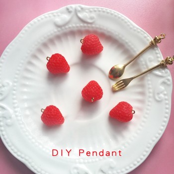 20pc Simulation Mini Resin Strawberry Slime Accessories Lizun DIY Decor Dolls Children Polymer Clay Charms For Slime Supplies