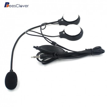 BEESCLOVER 3.5MM Helmet Headphone Earphone with Microphone Speaker for MP3 Cellphone Motorcycle Motorbike Helmet Accessory r30