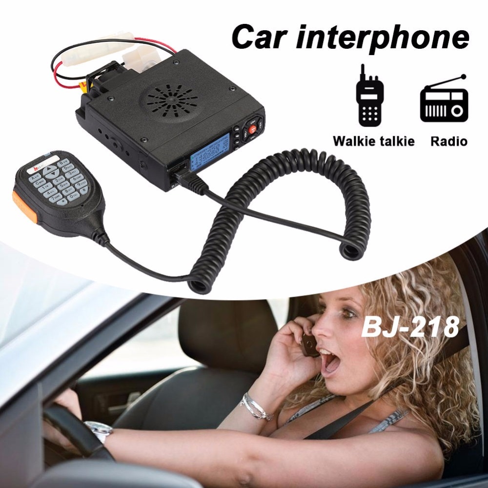 VEHEMO BJ-218 Dual Band 2 Way Mobile Radio Transceiver 12V 25W 200CH Long Range Car Walkie Talkie Interphone Vehicle Ham Radio