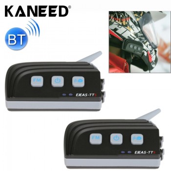 Interphone headsets 2 PCS TTS 2000m Max Dual Bluetooth 4.0 Interphone Headsets for Motorcycle Helmet Max Support Four Riders FM