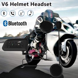 Portable V6 Wireless Bluetooth Intercomunicador Pratical Multi-Interphone Interphone Intercom Helmet Headset 1200m for 6 Riders