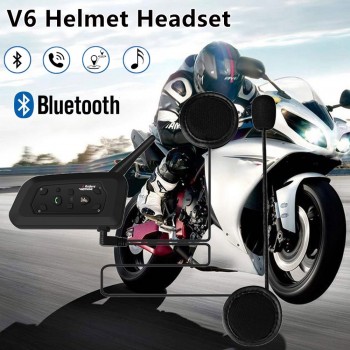 Portable V6 Wireless Bluetooth Intercomunicador Pratical Multi-Interphone Interphone Intercom Helmet Headset 1200m for 6 Riders