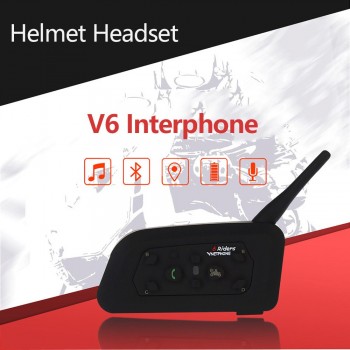 Portable V6 Wireless Bluetooth Intercomunicador Pratical Multi-Interphone Interphone Intercom Helmet Headset 1200m for 6 Riders