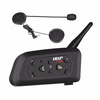Portable V6 Wireless Bluetooth Intercomunicador Pratical Multi-Interphone Interphone Intercom Helmet Headset 1200m for 6 Riders