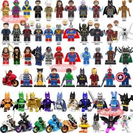 Marvell Super Heroes Figures Batman Spiderman Ninjago Iron Man Hulk Compatible with LEGOing Building Blocks Toys for Children