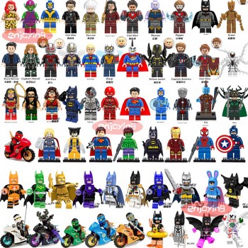 Marvell Super Heroes Figures Batman Spiderman Ninjago Iron Man Hulk Compatible with LEGOing Building Blocks Toys for Children
