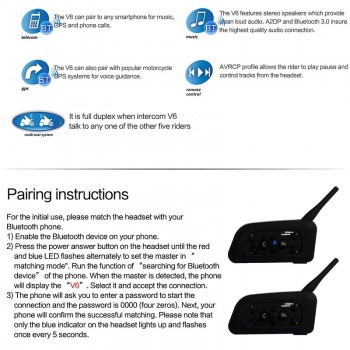 Top Quality 2PCS V6C 1200m Bluetooth Interphone Referee Headsets with Sport Armband Case Max Support Six Users