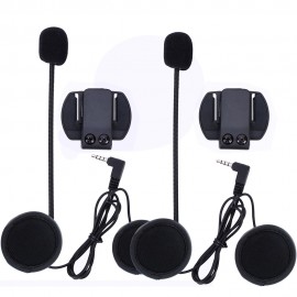 2PCS 3.5MM Vnetphone V6 Accessories Earphone Speaker Microphone Clip Suit For V6 V4 Motorcycle Helmet Bluetooth Intercom Moto