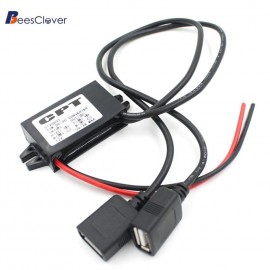 BEESCLOVER DC Converter 12V To 5V Dual USB Cable Connector Power Supply Module Car PowerAdapterFeatures dual USB port design r18