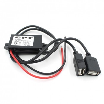 BEESCLOVER DC Converter 12V To 5V Dual USB Cable Connector Power Supply Module Car PowerAdapterFeatures dual USB port design r18