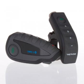 BT Interphone with Remote Controller FM NFC 5 Riders Bluetooth Motorcycle Intercom 1200M Intercommunicador