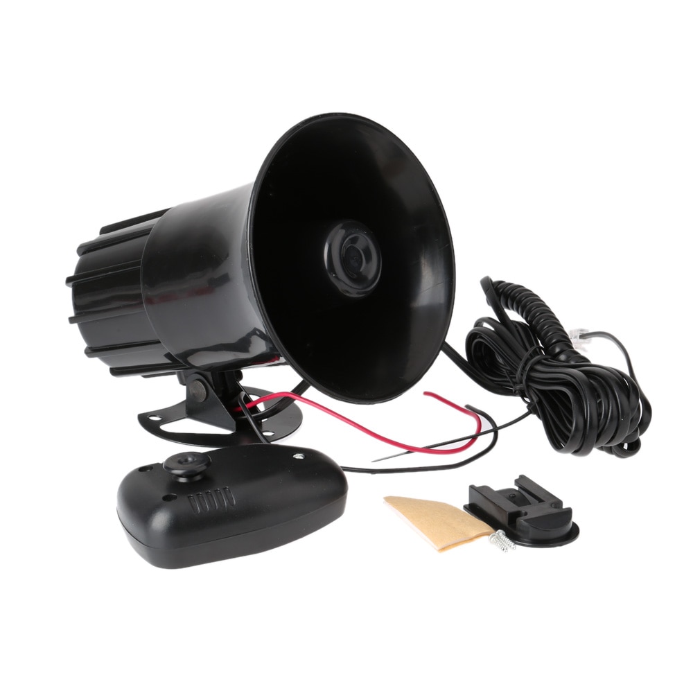 12V 50W 150DB 7 Sounds Tone Car Motorcycle Truck Horn Electronic Speaker Loud Siren Alarm Loudspeaker Black