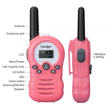 2pcs CR388A Kids Walkie Talkies Intercom 8 Channel PMR446 MHZ Two Way Radio 3300 Meters Range Child Mobile Radio With EU Plug