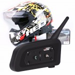 Portable Wireless Internal Helmet Headset Intercom V6 Bluetooth 2019 Newest Multi-Interphone Synchronous Interphone for 6 Riders