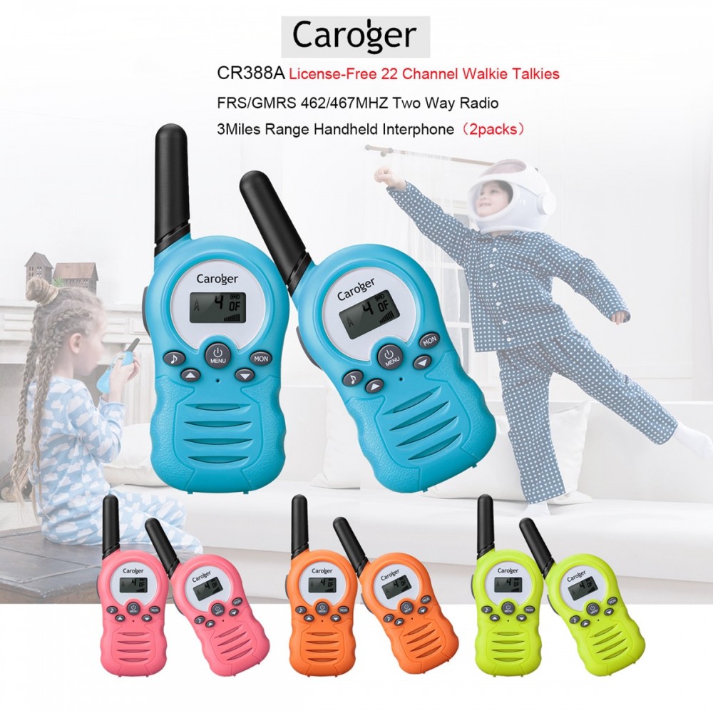 4pcs CR388A kids walkie talkie Intercom 22 Channels Two Ways Radio 3300 Meters Range Interphone Child Mobile Radio communication