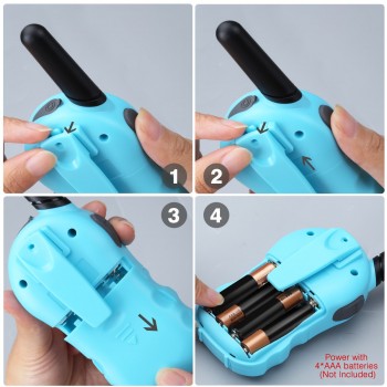 4pcs CR388A kids walkie talkie Intercom 22 Channels Two Ways Radio 3300 Meters Range Interphone Child Mobile Radio communication