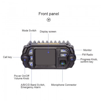 Quad Band Mobile Radio Station Walkie Talkie 10km Dual Band Mini Car Radio Transceiver