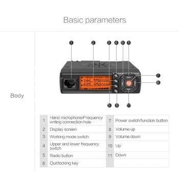 Mini Car Walkie Talkie 25W VHF 136-174MHz UHF 400-470MHz Mobile Radio Transceiver Communicator For for Car Bus Taxi