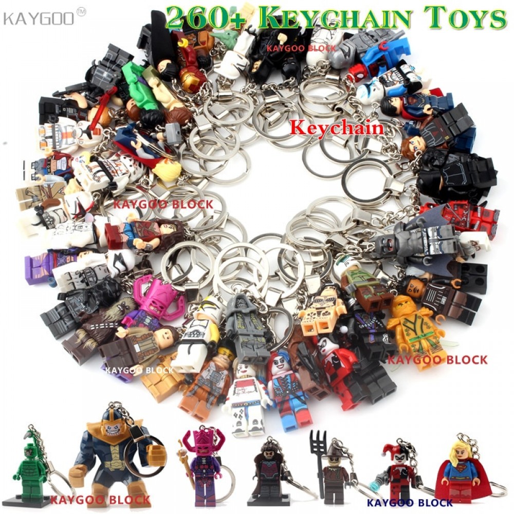 Super Hero Iron Man Figure Keychain Batman Deadpool Thor Captain America Black Panther Building Block Toys Brick Model DIY Toys