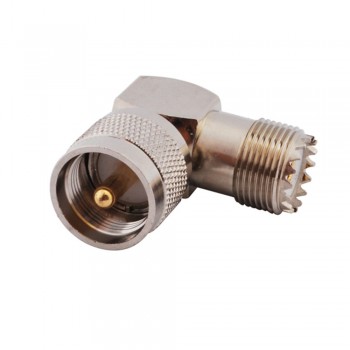 Eightwood   UHF Car Radio Antenna Adapter UHF Plug to UHF Jack Right Angle SO-239 SO239 (5PCS)