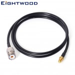 Eightwood Walkie Talkie Mobile Antenna Extension SMA Female Bulkhead to UHF Female SO-239 Pigtail RG58 for Kenwood Baofeng
