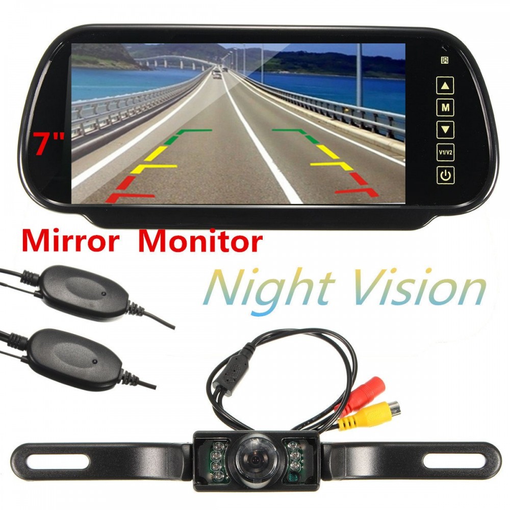 HD 7 Inch TFT LCD Display 1024*600 Car Mirror Monitor MP5 Rear View Camera Parking System