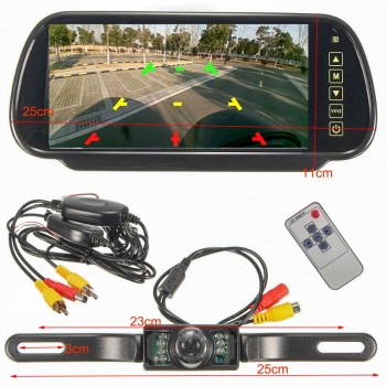 HD 7 Inch TFT LCD Display 1024*600 Car Mirror Monitor MP5 Rear View Camera Parking System