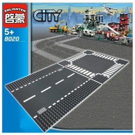 ENLIGHTEN City Road Street Baseplate Straight Crossroad Curve T-Junction Building Blocks Parts Bricks Base Plate LegoINGlys
