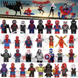 Single Marvel Legoings Avengers Spiderman Action Figures Ultimate Spider-Man Noir Gwenom Building Blocks Toys for Children