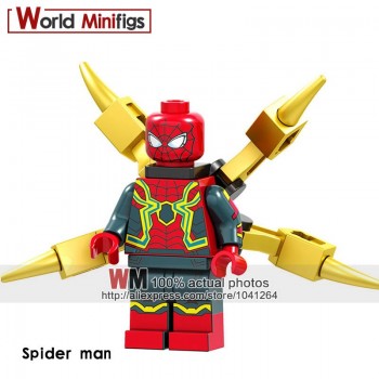 Single Marvel Legoings Avengers Spiderman Action Figures Ultimate Spider-Man Noir Gwenom Building Blocks Toys for Children