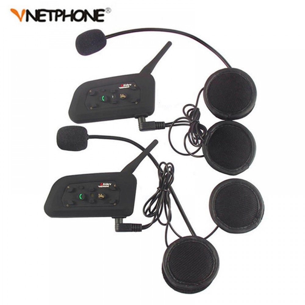 2PCS Pro BT Interphone 1200M Wireless Motorcycle Bluetooth Helmet Intercom headset for 6 Rider