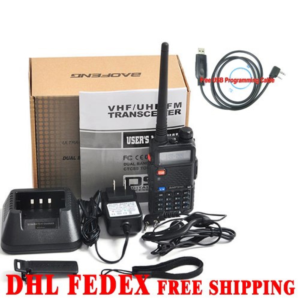 10 PCS FREE DHL UV-5R Walkie Talkie VHF136-174MHz amp; UHF400-520MHz UV5R Dual Band Dual Display Walkie Talkie