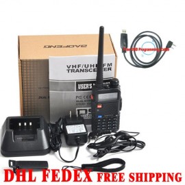 10 PCS FREE DHL UV-5R Walkie Talkie VHF136-174MHz amp; UHF400-520MHz UV5R Dual Band Dual Display Walkie Talkie