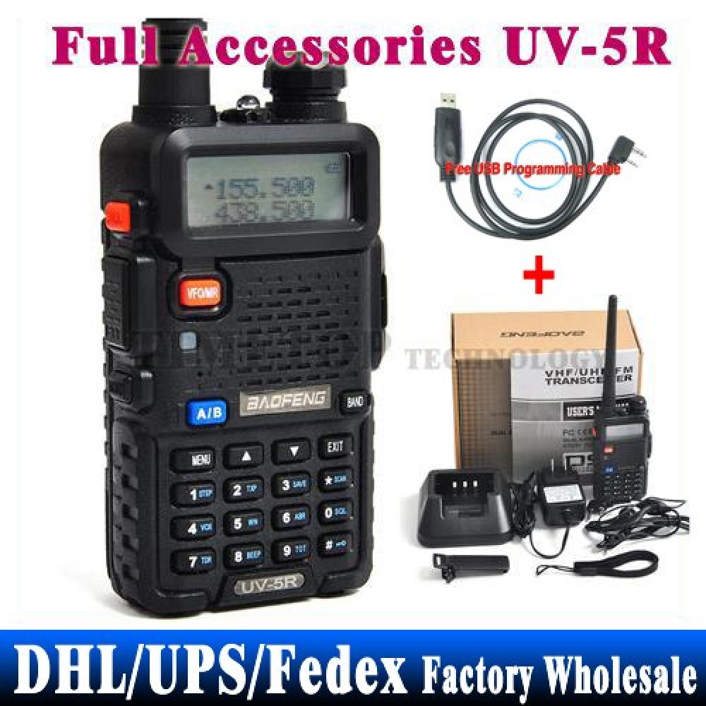 (Wholesale) 60 PCS/lot 100% Original Dual Band Two Way Radio UV 5R UV-5R Walkie Talkie With Retail Package