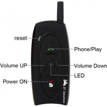 500m Bluetooth Multi Interphone Headsets for Motorcycle Helmet Skiers