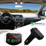 Car Kit Handsfree Wireless Bluetooth stereo FM music Transmitter LCD MP3 Player USB Charger 2.1A