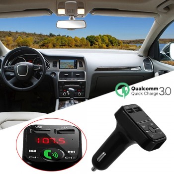Car Kit Handsfree Wireless Bluetooth stereo FM music Transmitter LCD MP3 Player USB Charger 2.1A