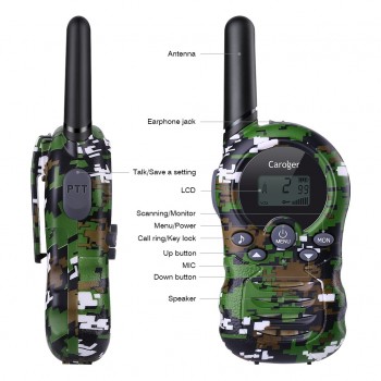 Caroger CR388A 22 Channels Kid Walkie Talkies FRS/GMRS 462/467MHZ Children Two Way Radio Up to 3300 Meters Handheld Interphone