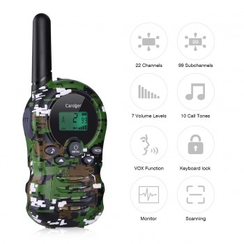 Caroger CR388A 22 Channels Kid Walkie Talkies FRS/GMRS 462/467MHZ Children Two Way Radio Up to 3300 Meters Handheld Interphone