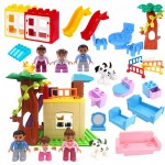 Diy Accessories Happy Family Doll House Building Blocks Play Bricks Compatible with Legoingly Duploed Parts Toys for Children
