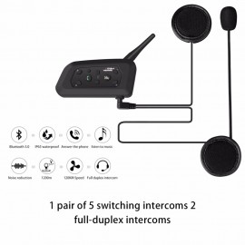 2019 Portable Bluetooth Wireless V6 Interphone 1200m For 6 Riders Intercomunicador Newest 850mAh Power Helmet Headset Intercom
