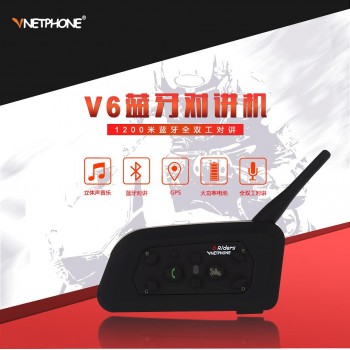 2019 Portable Bluetooth Wireless V6 Interphone 1200m For 6 Riders Intercomunicador Newest 850mAh Power Helmet Headset Intercom