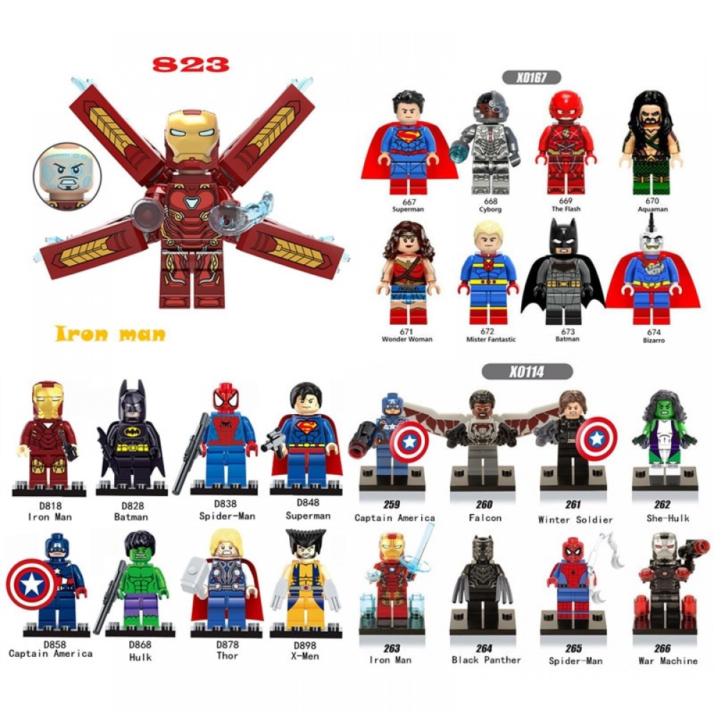 Movie Character Diy Super Heroes Legoingly Marveling Figures Iron Man Black Panther Batman Building Blocks Toys For Children