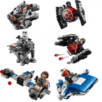 New 1pcs Star Wars Spaceship Microfighters Millennium AT-ST Fighters Building Blocks Bricks Toys with Legoinglys 75193 75194