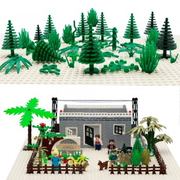 City Military Accessories Building Blocks MOC Weapon DIY Green Bush Flower Grass Tree Plants Toys Friends LegoINGlys City Bricks