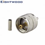 Eightwood RF Connector UHF/SO239 Crimp Plug for LMR100 Cable (5PCS)