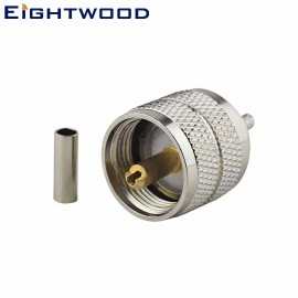 Eightwood RF Connector UHF/SO239 Crimp Plug for LMR100 Cable (5PCS)