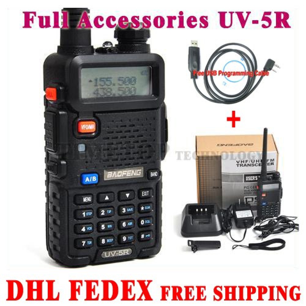 4 PCS Free DHL Portable UV-5R UV 5R UV5R 128CH Dual Band VHF/UHF 136-174/400-520 Two Way Radio Radio Walkie Talkie 014089